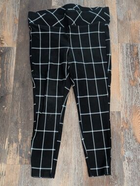 torrid Black Leggings with White Grid